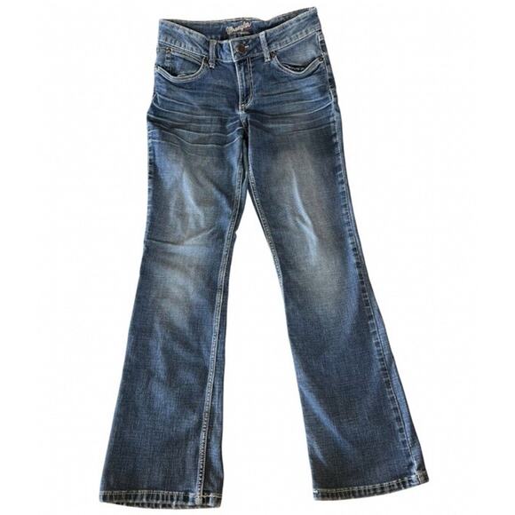 Wrangler Retro Jeans Womens 9x34 Blue Boot Cut Mae Stretch Western - Picture 1 of 5